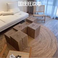 涵杨实木方凳方形木墩原木墩子方凳矮凳树桩木桩凳家用换鞋凳组合茶几