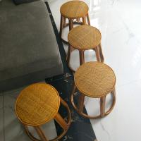 涵杨实用手工舒适耐坐藤编凳矮凳子换鞋凳高圆凳板凳植物藤凳家用