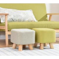 涵杨沙发矮凳实木矮墩换鞋凳客厅布艺脚踏板凳小坐墩家用小凳子小圆墩