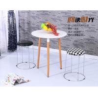 涵杨特价凳子彩色时尚圆凳子塑料实木钢筋凳加厚海绵餐凳简约家用