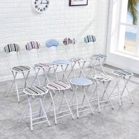 涵杨简易布艺靠背折叠椅便携户外成人折叠凳餐椅电脑椅子凳子家用圆凳