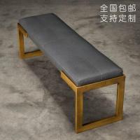 涵杨美式换鞋凳家用口穿鞋凳北欧铁艺长条凳子软包服装店沙发凳