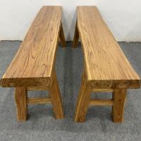 涵杨老榆木家用长条凳纯实木板凳换鞋矮凳饭店餐椅凳简约原木床尾凳子