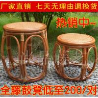 涵杨藤编鼓凳圆凳/小坐墩/酒店茶楼凳子/换鞋凳/矮凳/小藤椅/全藤鼓墩