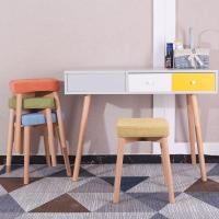 涵杨餐桌凳家用凳实木化妆凳北欧可摞叠换鞋凳电脑凳时尚方凳布艺凳子
