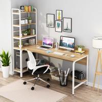 电脑桌台式 家用带书架一体置物架组合卧室简约写字桌办公书桌子