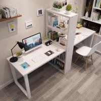 简约双人电脑台式桌家用经济家用书桌书柜书架一体组合两人办公桌