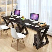 简约双人电脑桌台式家用情侣游戏竞技桌经济型学习一体桌办公书桌