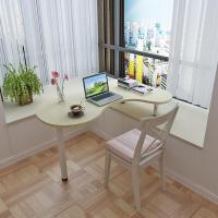 飘窗电脑桌卧室阳台桌窗台家用学习写字弧形转角书桌茶几端景台吧