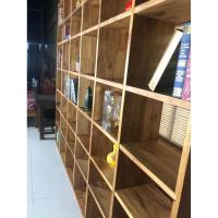 老榆木落地书架定制客厅影视墙书架置物架吊柜拆装全实木免漆环保