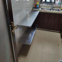 可折叠置物架挂墙上一字隔板墙壁挂架厨房收纳简易作台微波炉架