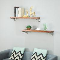 墙上实木置物架可折叠不锈刚置物架一字隔板客厅厨房壁挂收纳