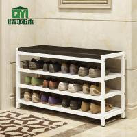 口铁艺鞋架简易换鞋凳多层特价家用经济型宿舍迷你拖鞋架小防尘