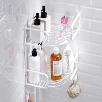 全铜三角篮北欧卫生间转角架浴室白色网篮双层简约置物架挂件壁挂