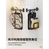 免打孔挂杆厨房挂件壁挂式太空铝调料置物架挂架筷子收纳架锅盖架