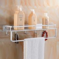 免钉钻孔双用太空铝卫生间浴室置物架单层厨房毛巾架厕所收纳架