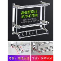 加厚浴室毛巾架三层免打孔不锈钢卫生间置物架厕所洗手间双层壁挂