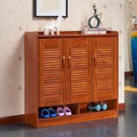 中式鞋柜家用口阳台实木色简约现代储物厅柜多层大容量玄关柜