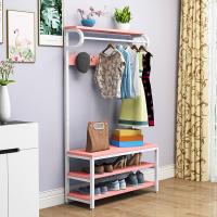 简易落地衣帽架鞋架组合卧室鞋帽架一体家用挂包挂衣架进换鞋凳