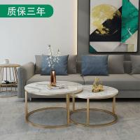 北欧大理石客厅边几现代简约铁艺圆形创意字母茶几组合轻奢小圆桌