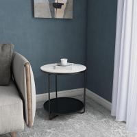 北欧沙发边几轻奢客厅侧边柜简约现代家用阳台圆形大理石桌子网红