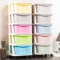 加高加厚塑料抽屉式收纳柜多层储物柜儿童宝宝衣柜卡通玩具整理柜