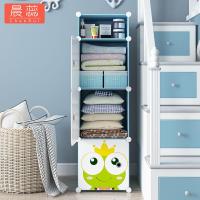 网红简易衣柜多层多格实用收纳柜塑料布推拉儿童成人通用收纳柜