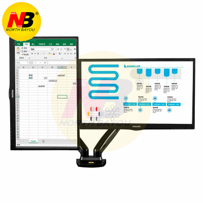 NB F160 显示器支架 双屏拼接电脑支架 免打孔双屏显示器支架臂 桌面显示器底座伸缩旋转升降17-27英寸 电视支架