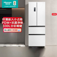 海信冰箱四开门法式冰箱一级能效家用小型一级节能无霜冰箱家电 BCD-330WNK3DP 白色