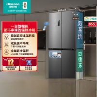 海信小榴莲500冰箱真空保鲜零嵌入式冰箱十字门四开门超薄双系统一级能效 BCD-500V5CZKQD