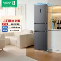 容声261L冰箱 BCD-261D20RNLBD 三门小冰箱家用小型一级能效风冷无霜变频节能出租房