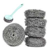 不锈钢清洁球大号钢丝球不生锈洗碗锅手柄刷子清洁神器钢丝球 大号20个+1个手柄