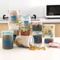 厨房塑料保鲜密封罐奶粉罐五谷杂粮储物罐子家居零食食品收纳盒 1000ML 2个装