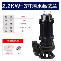 220V抽粪机污水泵化粪池家用潜水泵大流量高扬程泥浆排污泵抽粪机 380V三相电2.2KW3寸法兰