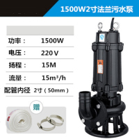 污水泵潜水泵排污泵家用化粪池泥浆泵沼液抽水机220V750W2寸口径220V 1500W 2寸法兰220V