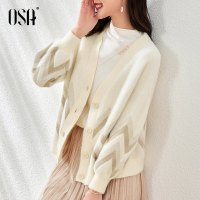 OSA慵懒风开衫毛衣针织外套女秋冬季2020年新款宽松外搭长袖上衣