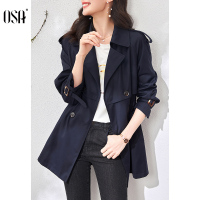 OSA春装2021新款气质风衣女中长款英伦风外套韩版宽松高端大衣