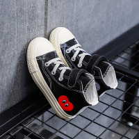 2020新款童鞋韩版魔术贴时尚男童女童帆布鞋子潮流高帮松紧带休闲布鞋