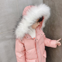 2020新款儿童羽绒服女童中长款中大童洋气宝宝加绒加厚大毛领外套潮