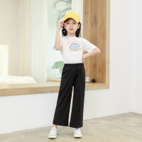2021女童春夏新款休闲阔腿裤外穿韩版中小童宝宝儿童裤子长裤