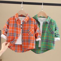 2021新款儿童长袖衬衫春秋款中小童格子衬衣童装宝宝韩版上衣男童