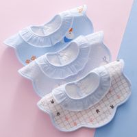 口水巾纯棉婴儿防水围嘴围兜吃饭360度可旋转宝宝防吐奶饭兜