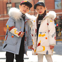 儿童羽绒服女童中长款中大童2021新款韩版洋气冬季加厚男大童童装
