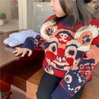 [亲子装]年衣童装虎闹毛衣男女儿童套头针织衫秋冬保暖