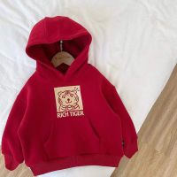 儿童新款虎年卫衣中小童印花上衣本命年红色潮流衣服