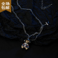 Chunmi新款卡通小熊宇航员星星项链个性小众创意配饰ins潮卫衣链