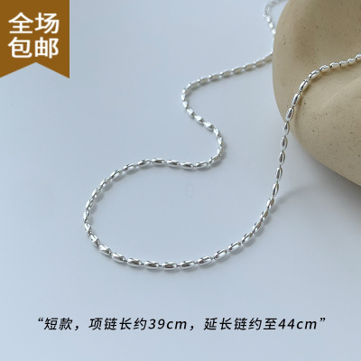 Chunmi[巷南]925银银米粒项链女2022年新款轻奢小众设计感锁骨链夏季