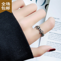 Chunmi复古泰银时尚个性设计ins戒指开口做旧戒指女网红韩版饰品