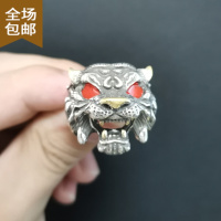 Chunmi新款复古做旧双鱼呈祥银银戒指 年年有余个性银戒食指中指遮纹身