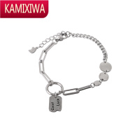 字母幸运好运潮牌手链ins小众设计嘻哈个性高级感时尚冷淡风手镯 KAMIXIWA